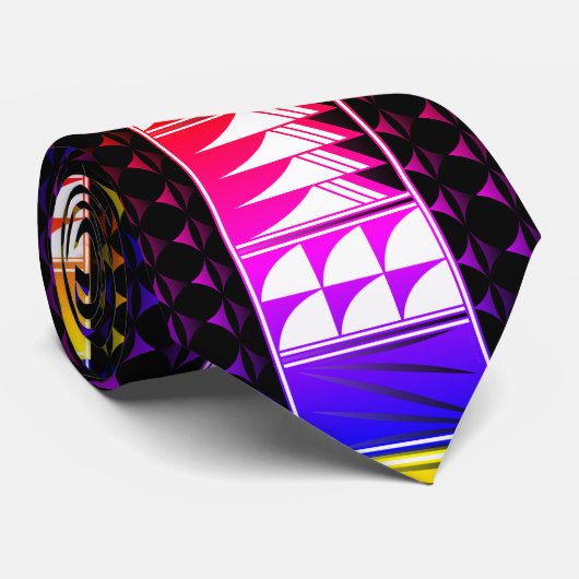 Dark Rainbow Native Feather Blessings Stropdas (Opgerold)