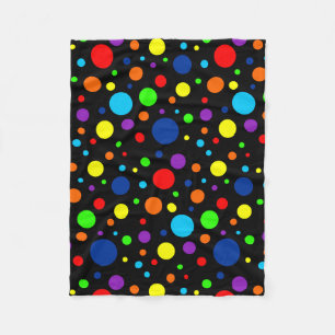 Dark Rainbow Spots Fleece Blanket Deken