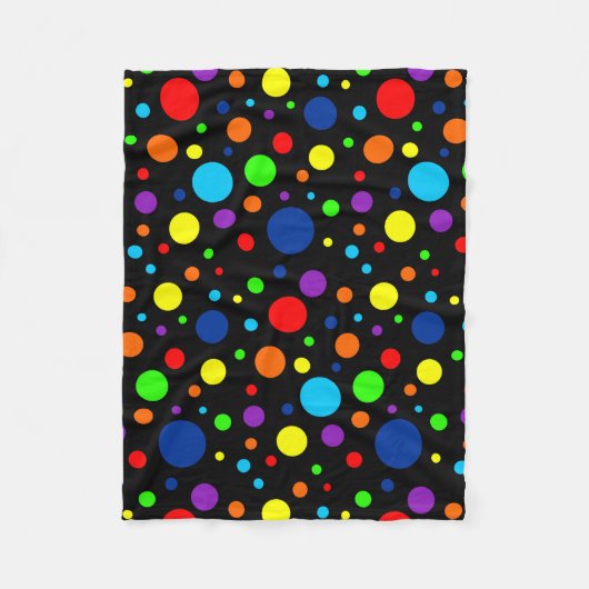 Dark Rainbow Spots Fleece Blanket Deken (Voorkant)