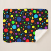 Dark Rainbow Spots Sherpa Blanket Deken (Voorkant (horizontaal))