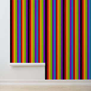 Dark Rainbow Stripe Behang