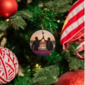 Dark Rainbow Yuletide Personalized Holiday Foto Metalen Ornament