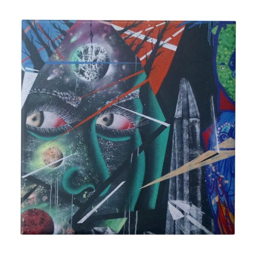 Dark Rave Graffiti Tegeltje (Voorkant)