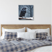 Dark Raven Black Bird Canvas Afdruk (Insitu (Slaapkamer))
