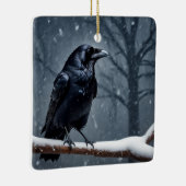Dark Raven Black Bird Keramisch Ornament (Rechts)