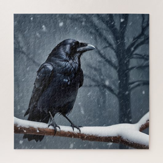 Dark Raven Black Bird Legpuzzel (Verticaal)
