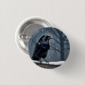 Dark Raven Black Bird Ronde Button 3,2 Cm (Voorkant /achterkant)