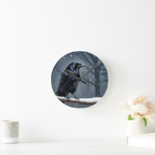 Dark Raven Black Bird Ronde Klok (Huis)
