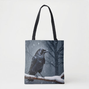 Dark Raven Black Bird Tote Bag