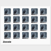 Dark Raven Black Bird Vierkante Sticker (Vel)