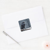 Dark Raven Black Bird Vierkante Sticker (Envelop)