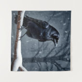 Dark Raven Black Bird Wandkleed (Voorkant (horizontaal))