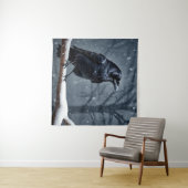 Dark Raven Black Bird Wandkleed (In Situ (horizontaal))