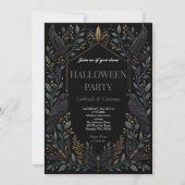 Dark Raven Gotische Halloweenfeest Kaart (Voorkant)
