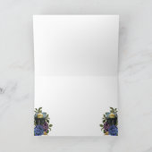 Dark Raven Paarse Rozen Gotische bruiloft Bedankkaart (Binnen)