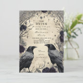 Dark Raven Rozen Halloween Bijeenkomst Kaart (Staand voorkant)