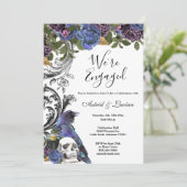 Dark Raven & Skull Engagement Party Kaart (Staand voorkant)