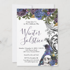 Dark Raven Winter Solstice Holiday Invitation