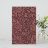 Dark Red Acanthus Leaves (van William Morris) Briefpapier (Staand voorkant)