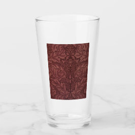 Dark Red Acanthus Leaves (van William Morris) Glas