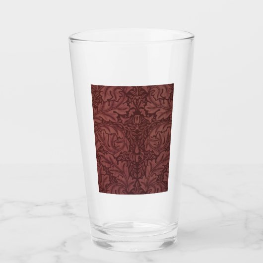 Dark Red Acanthus Leaves (van William Morris) Glas (Voorkant)