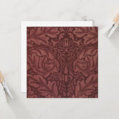 Dark Red Acanthus Leaves (van William Morris) Kaart (Voorkant / Achterkant in situ)