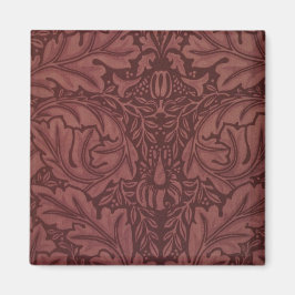 Dark Red Acanthus Leaves (van William Morris) Magneet