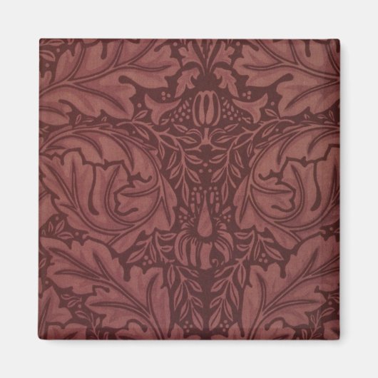 Dark Red Acanthus Leaves (van William Morris) Magneet (Voorkant)