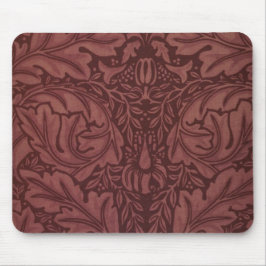 Dark Red Acanthus Leaves (van William Morris) Muismat