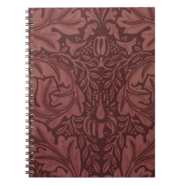 Dark Red Acanthus Leaves (van William Morris) Notitieboek