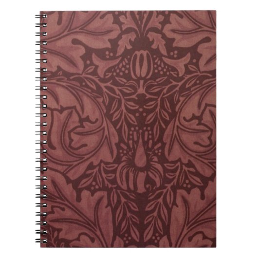 Dark Red Acanthus Leaves (van William Morris) Notitieboek (Voorkant)