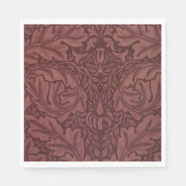 Dark Red Acanthus Leaves (van William Morris) Servet