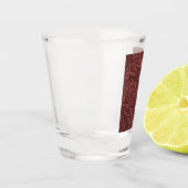 Dark Red Acanthus Leaves (van William Morris) Shot Glas (Links)