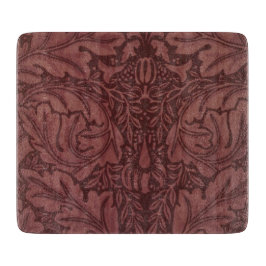 Dark Red Acanthus Leaves (van William Morris) Snijplank