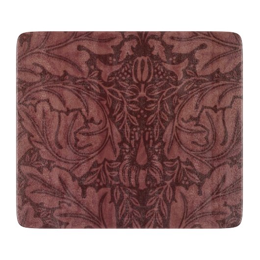 Dark Red Acanthus Leaves (van William Morris) Snijplank (Voorkant)