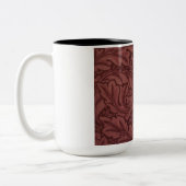 Dark Red Acanthus Leaves (van William Morris) Tweekleurige Koffiemok (Links)