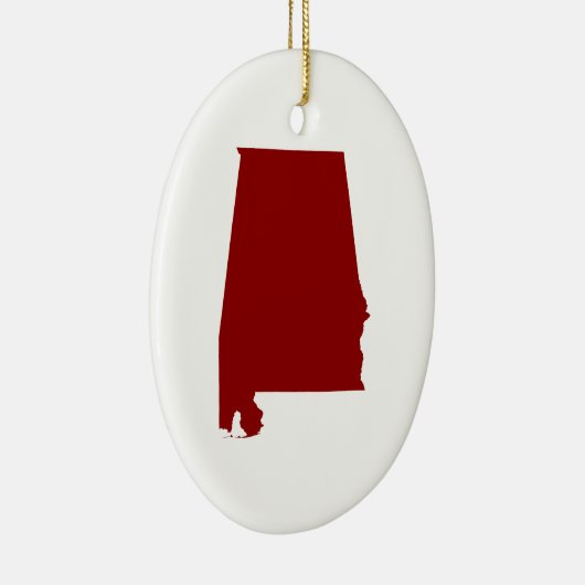 Dark Red Alabama Shape Keramisch Ornament (Rechts)
