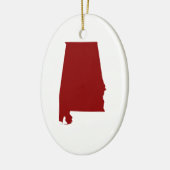 Dark Red Alabama Shape Keramisch Ornament (Links)