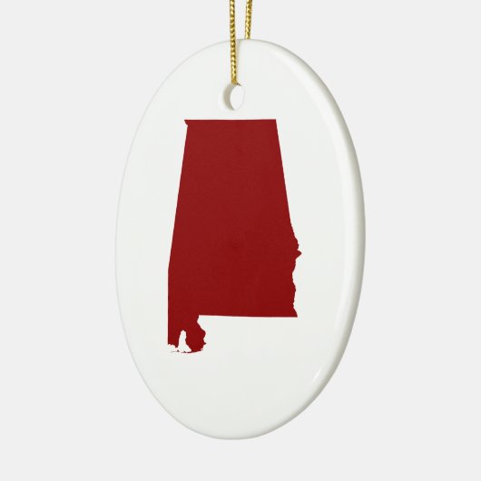 Dark Red Alabama Shape Keramisch Ornament (Links)