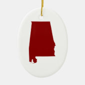 Dark Red Alabama Shape Keramisch Ornament (Voorkant)