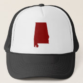 Dark Red Alabama Shape Trucker Pet (Voorkant)