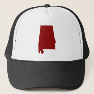 Dark Red Alabama Shape Trucker Pet