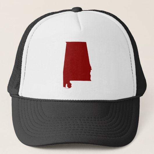 Dark Red Alabama Shape Trucker Pet (Voorkant)
