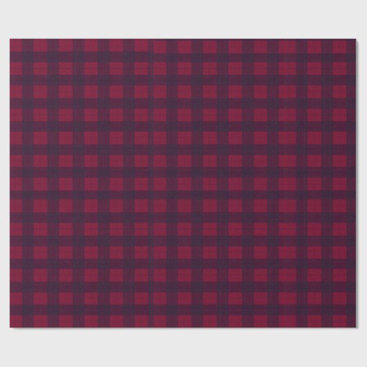 Dark Red and Navy Blue Tartan Wrapping Paper Cadeaupapier (Vlak)