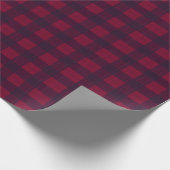 Dark Red and Navy Blue Tartan Wrapping Paper Cadeaupapier (Hoek)