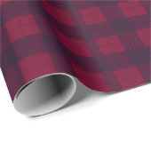 Dark Red and Navy Blue Tartan Wrapping Paper Cadeaupapier (Rol Hoek)