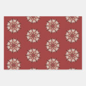 Dark red and white Norwegian Rosemaling floral  Inpakpapier Vel (Voorkant)