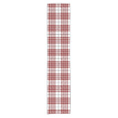 Dark Red and White Tartan Plaid Pattern Korte Tafelloper (Voorkant)