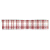 Dark Red and White Tartan Plaid Pattern Korte Tafelloper (Horizontaal)