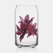 Dark Red Asiatic Lilies Floral Blikvorm Glas (Voorkant)